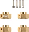 AMK 4pcs Heavier Brass 6x12mm Wheel Hex Extended Adapter for RC Crawler TRX4 TRX-4 1/10 RC Hex Wheel Hubs Adapters (4pcs 6MM Wheel Hex Extended Adapter)