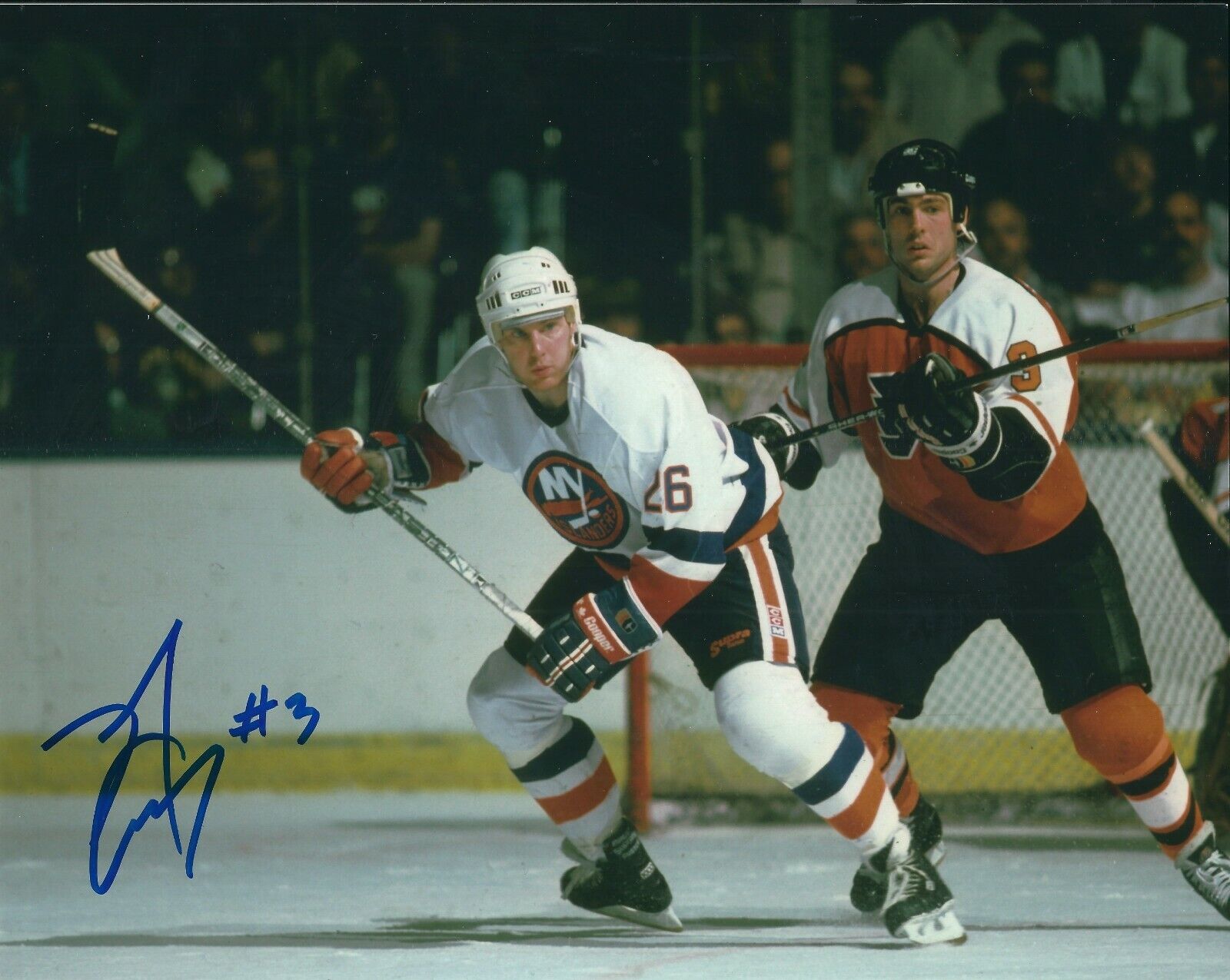 Signed 8x10 DOUG CROSSMAN Philadelphioa Flyers Autographed Photo Poster painting - COA