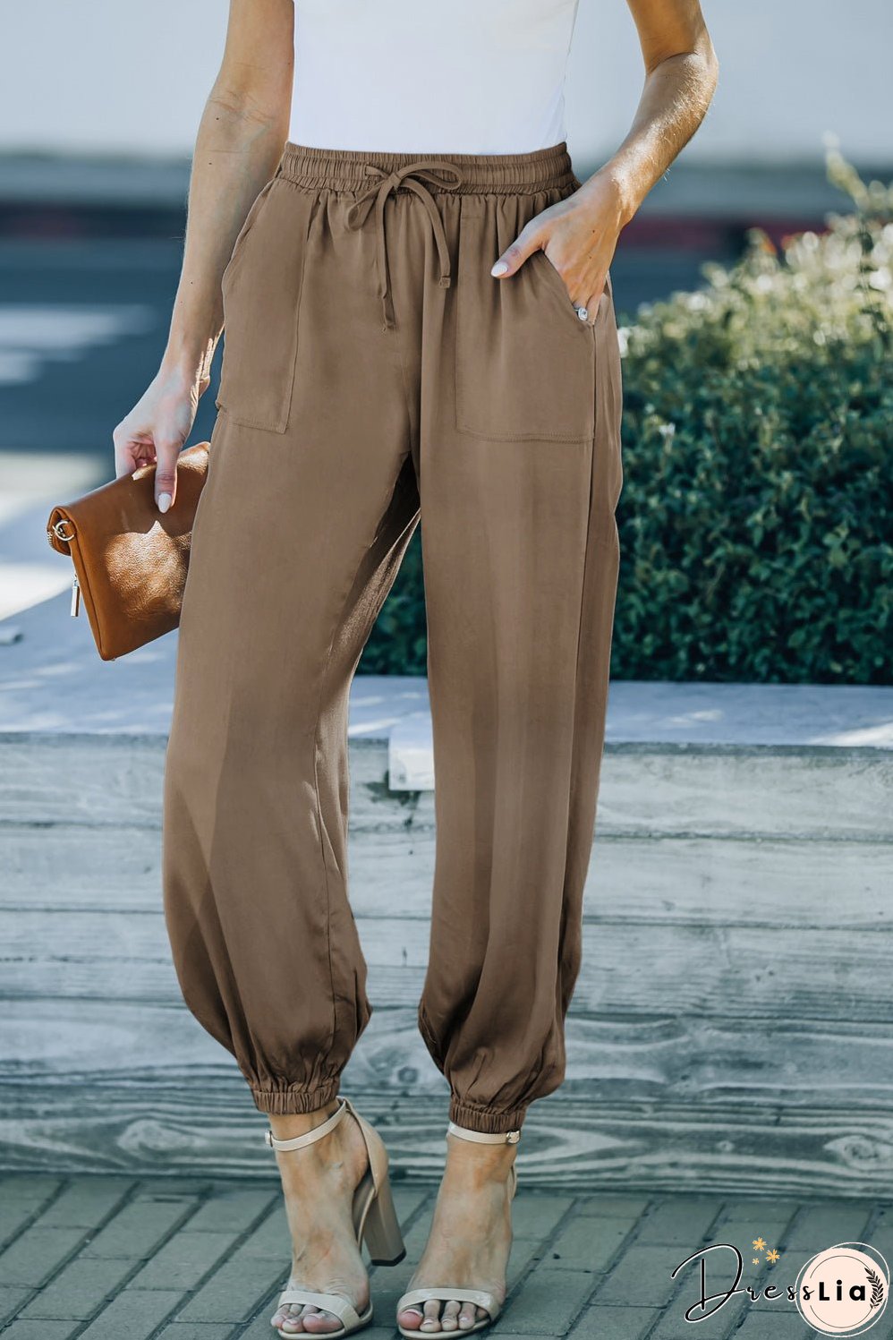 Drawstring Waist Joggers with Pockets