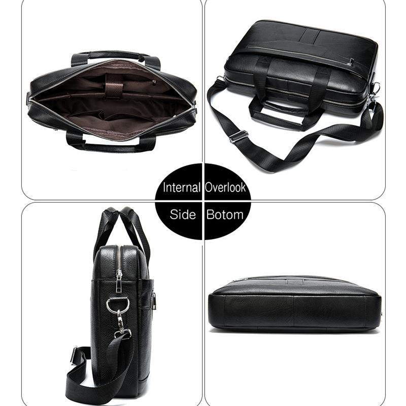 Mens Business Briefcase Vintage Leather Shoulder Bag