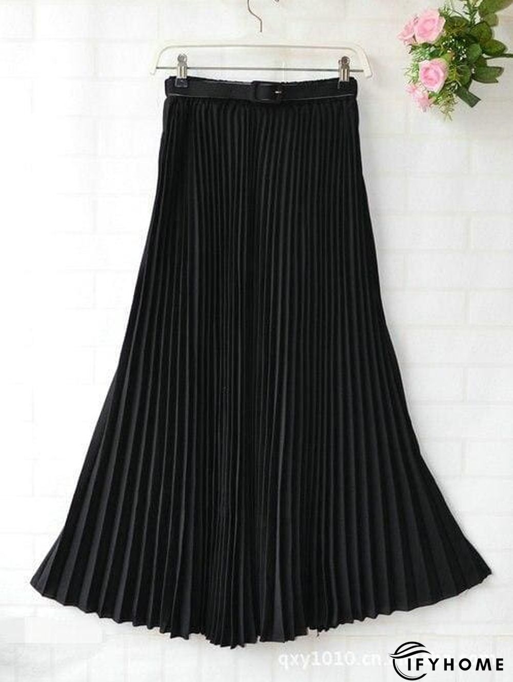 New Summer Women Ladies Elegant Long Skirt Retro Maxi Chiffon High Waist Solid Casual Pleated Beach Long Skirt Sundress | IFYHOME