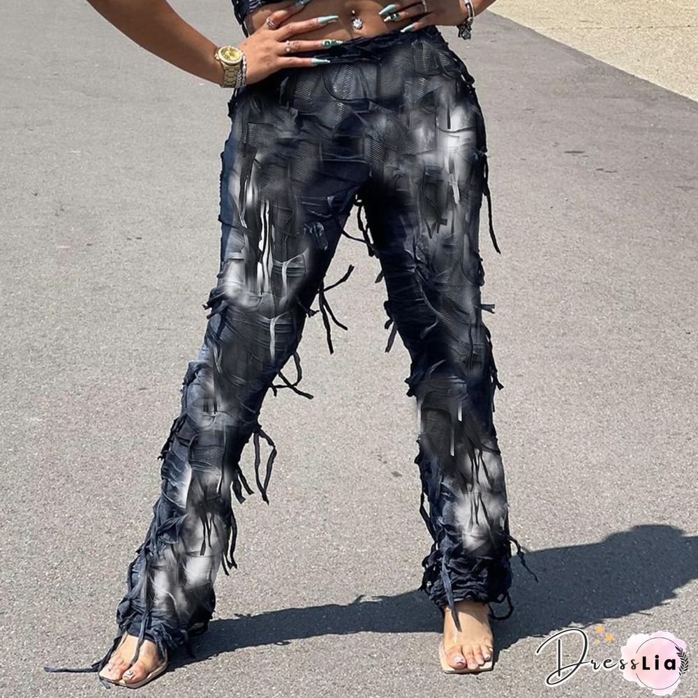 Fringed Casual Pants