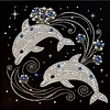 DIY Pearl Painting Dolphins for Home Wall Decor with Frame(30*30cm)