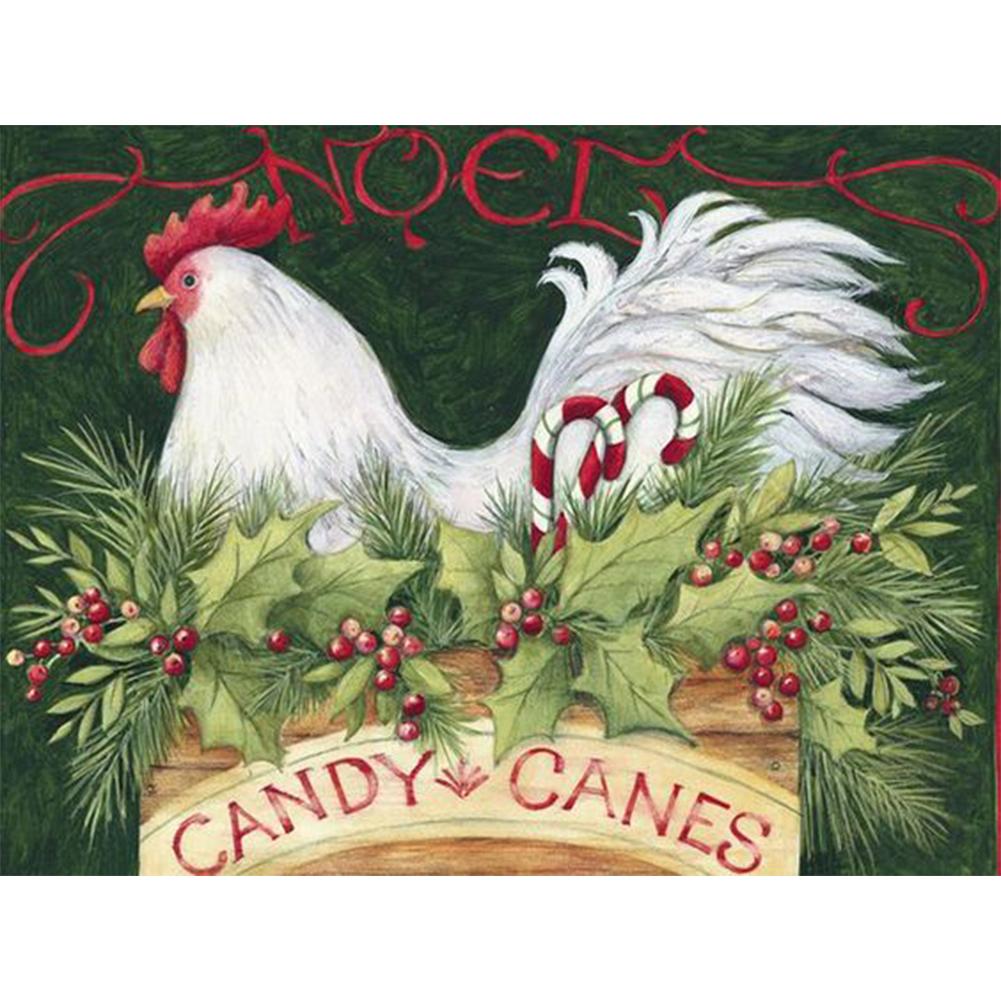 

50*40CM - Round Drill Diamond Painting - Poultry Chicken, 501 Original