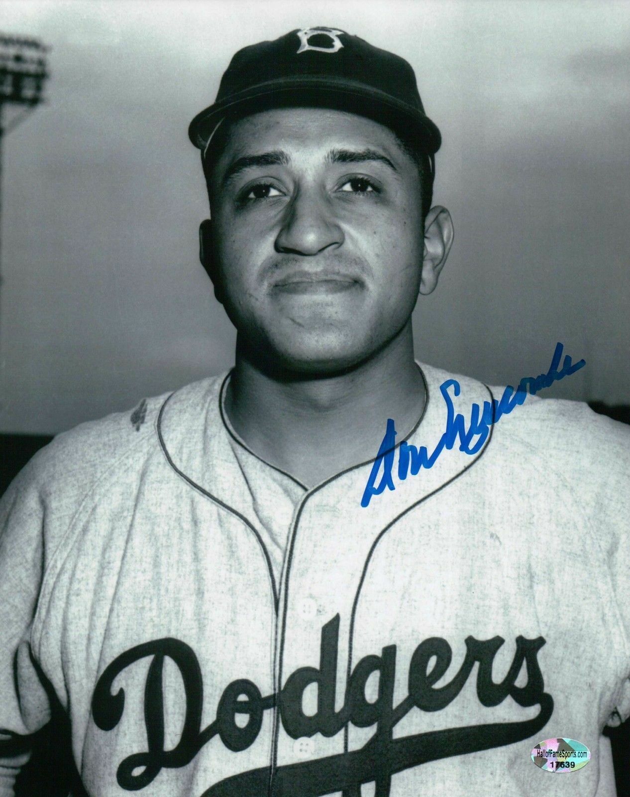 Don Newcombe Signed 8X10 Photo Poster painting Autograph Dodgers Head Shot B/W Auto COA