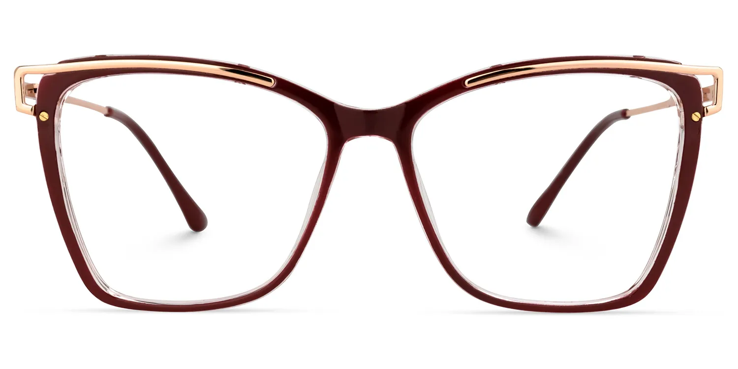 Matia Dunkelrot Quadratisch Brille Dunkelrot