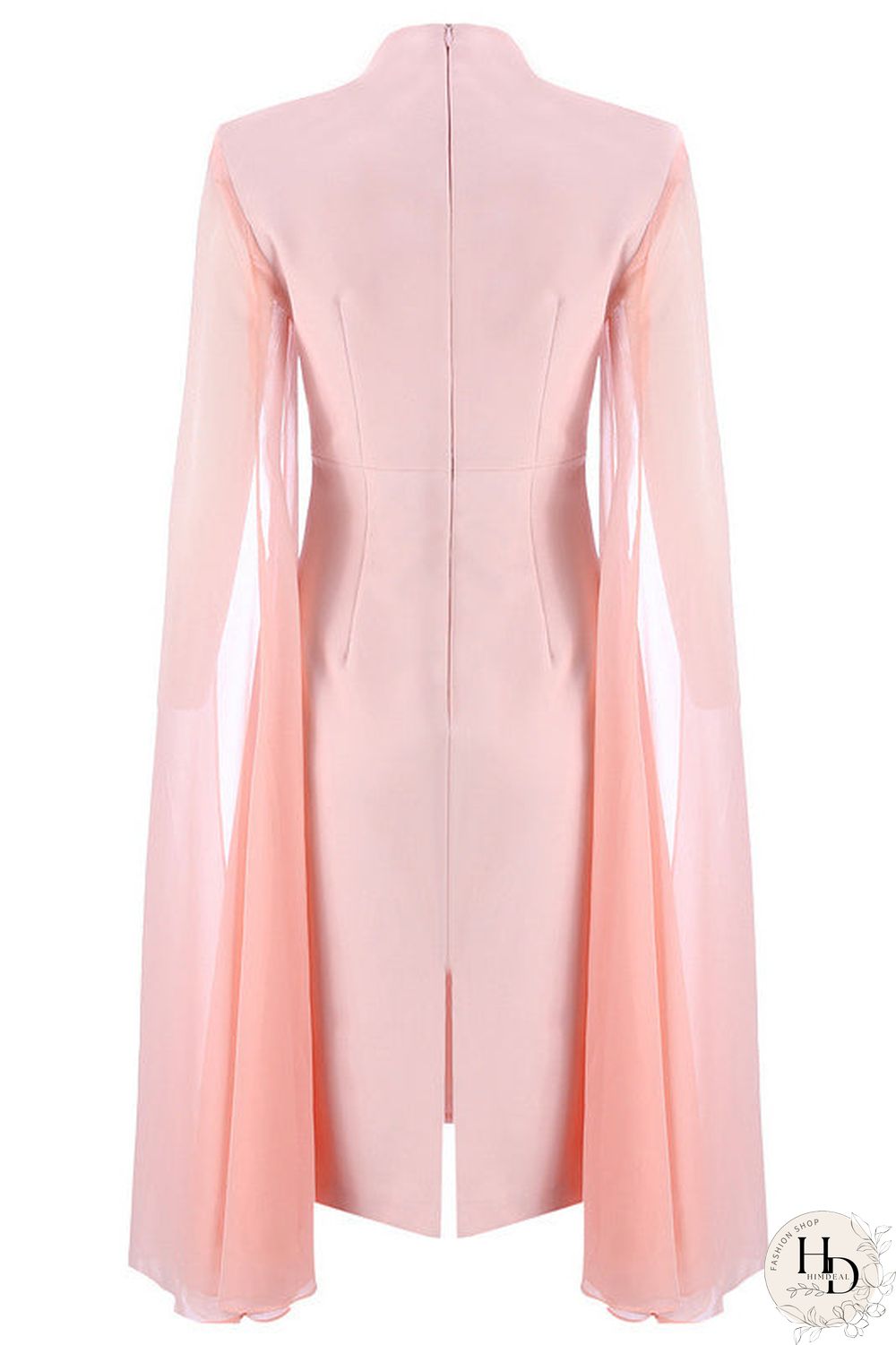 Pink Shawl Empire Waist Prom Dress