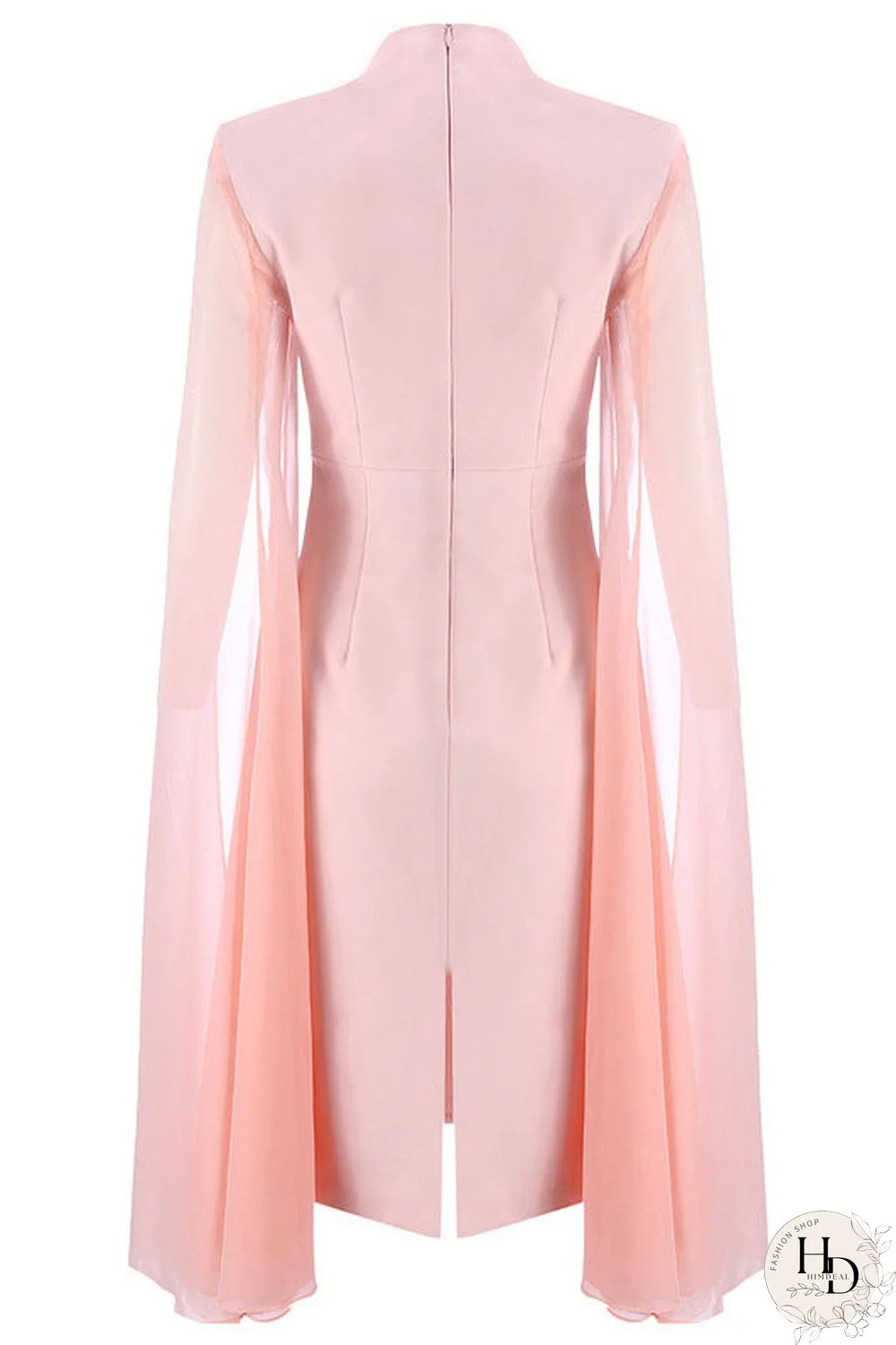 Pink Shawl Empire Waist Prom Dress