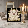 DIY Pearl Painting Pig for Home Wall Decor with Frame(30x30cm)