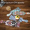 4Pcs Geometric Pattern Diamond Decorative Serving Tray for Desk Coffee Table