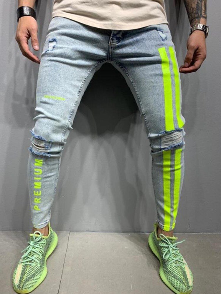 3 Styles Men Stretchy Skinny Biker Slim Fit Denim Scratched zipper Hip hop casual jeans High Quality Jeans