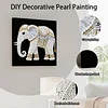 (25x25cm)DIY Pearl Painting Elephant Framed Handmade Pearl Material Art Kit Living Room Decor