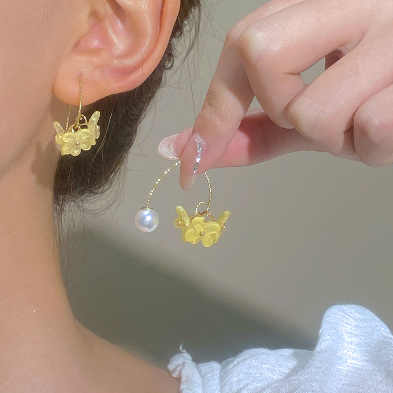 Cinnamon Pearl Gold-Plated Earrings