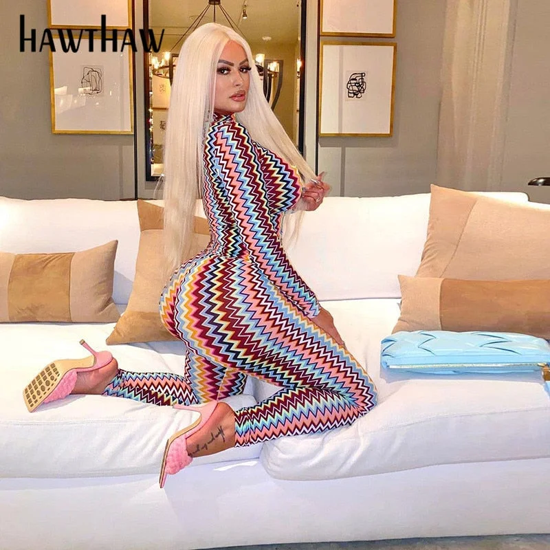 Hawthaw Women Autumn Long Sleeve Printed T Shirt Tops Long Pants Two Piece Set Suit Outfit Wholesale Items 2021 Fall Clothes