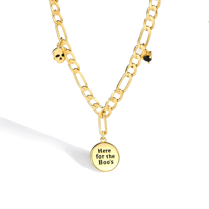 Minimalist Classic Style Commute Geometric Skull Brass Plating Inlay Zircon Halloween Women's Pendant Necklace