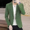 Fashionable and casual plaid British suit jacket
