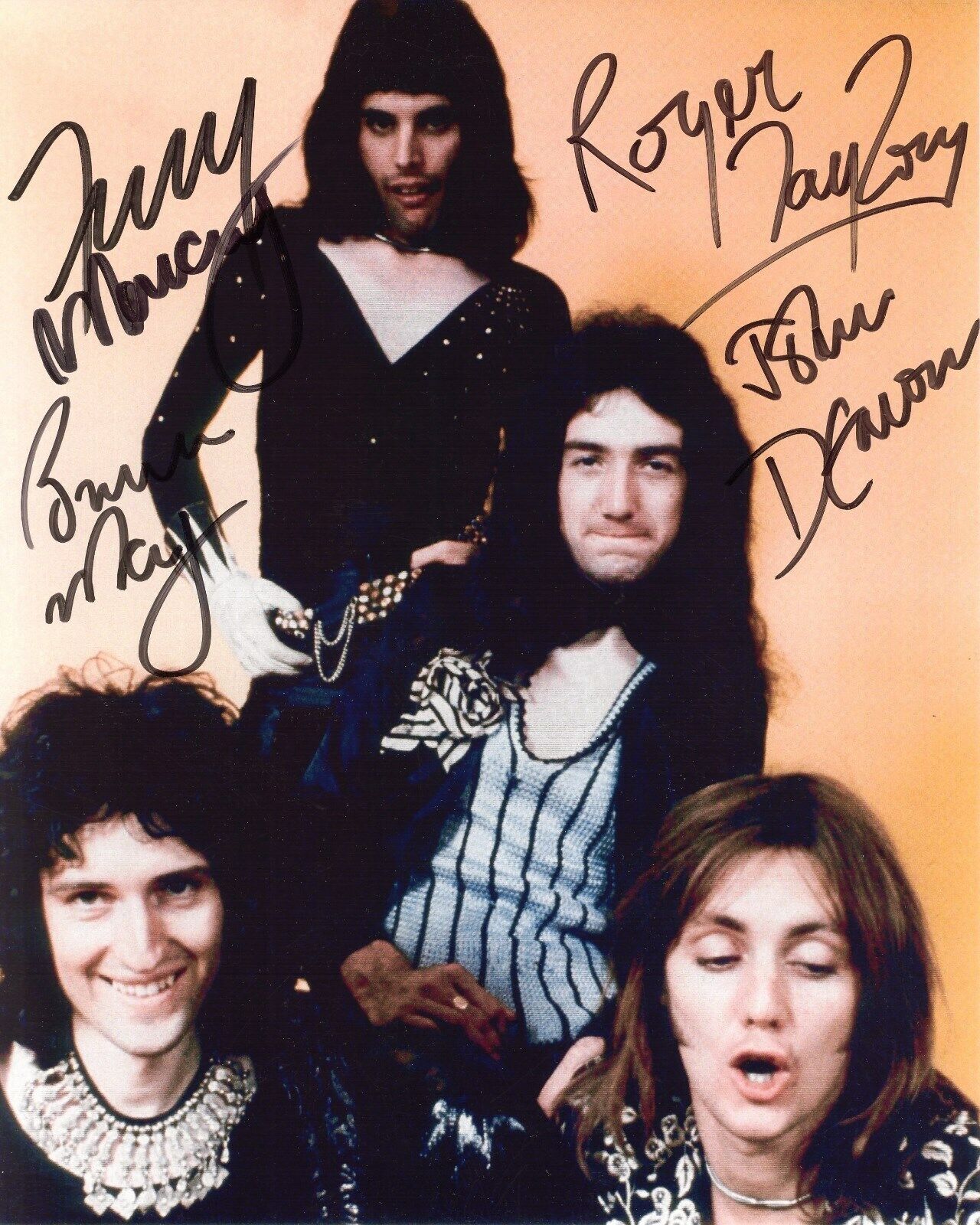 QUEEN - FULL BAND Autographed Signed 8x10 Reprint Photo Poster painting Freddie Mercury !