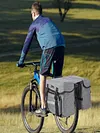 Bike Rear Rack Double Pannier Bag for Cycling Traveling Commuting (Graphite Grey)