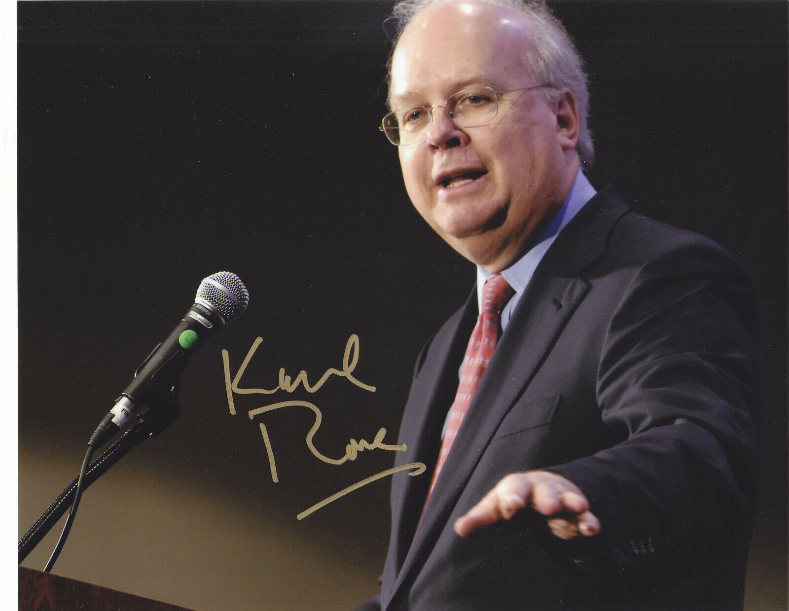 KARL ROVE SIGNED AUTOGRAPHED REPUBLICAN THE ARCHITECT 8X10 Photo Poster painting PROOF #2