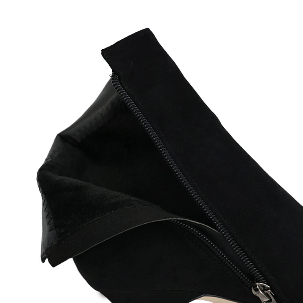 6.1" Women's Platform Ankle Boots Zipper High Heels Sued Shoes Short Booties-MERUMOTE