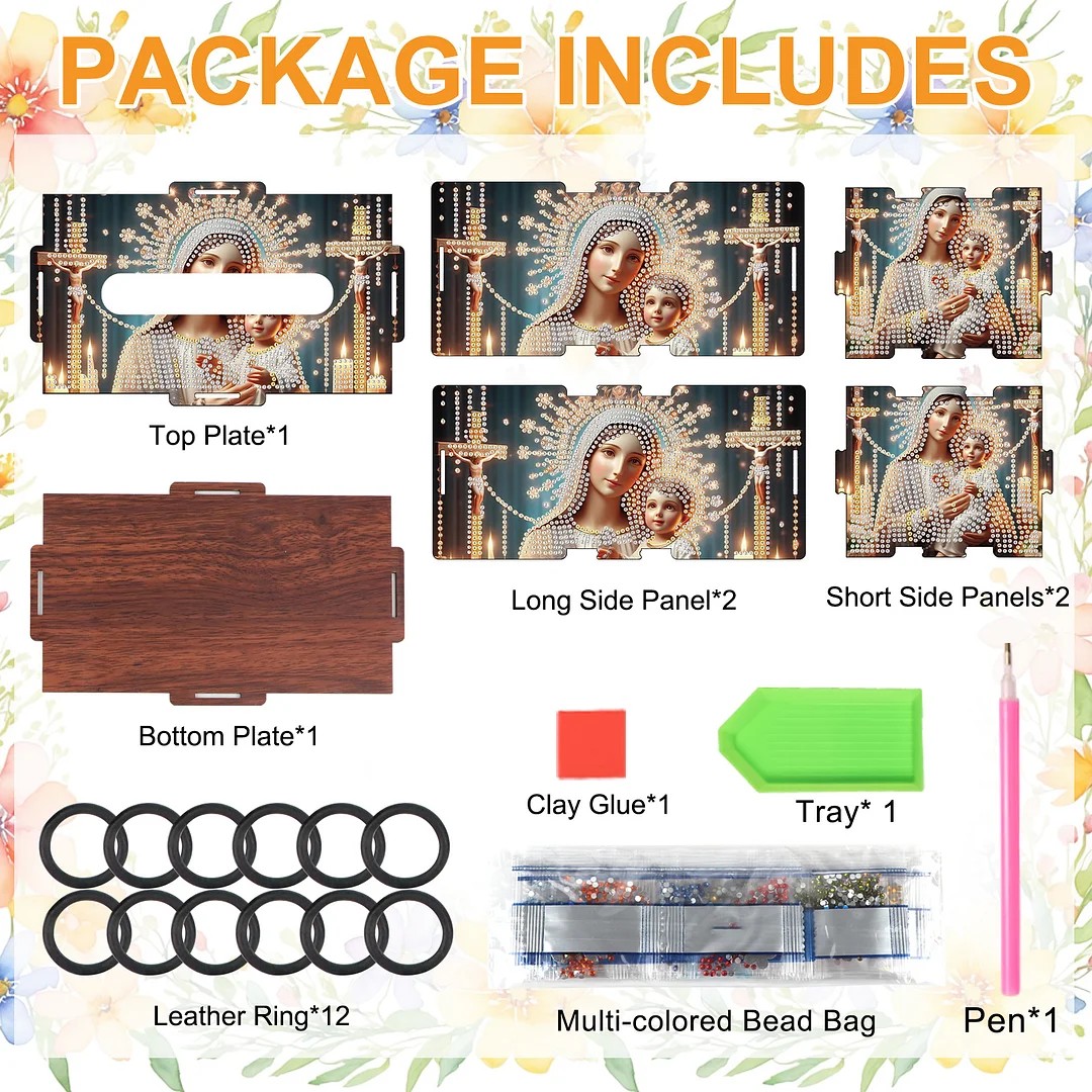 Wooden Diamond Painting Tissue Box for Home and Office Decoration (ZJH029)