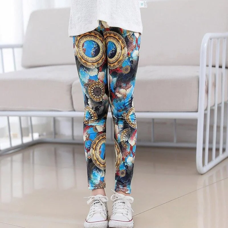 Galaxy Printing Girls Leggings Tights Pants for Girls Trousers Skinny Girl Pants 2-9Y Children's Leggings for Girl Kids Pants