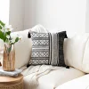 Black and White Bohemian Tassels Home Living Sofa Cushion Pillow Cover