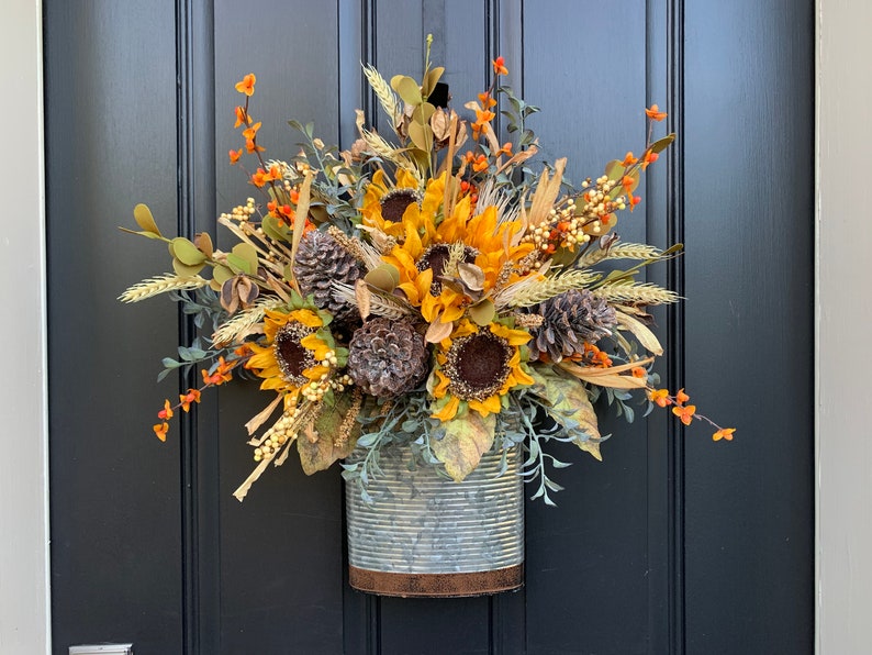 NEW Farmhouse Sunflower Door Wreath image 1