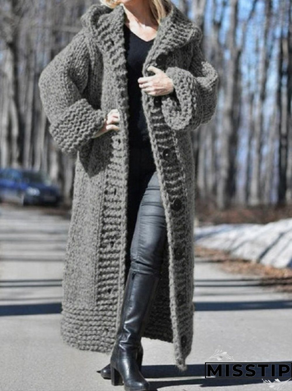 New Fashion Women Autumn Winter Long Sleeve Knitted Cardigan Coat Casual Streetwear Hooded Sweater Coat Plus Size