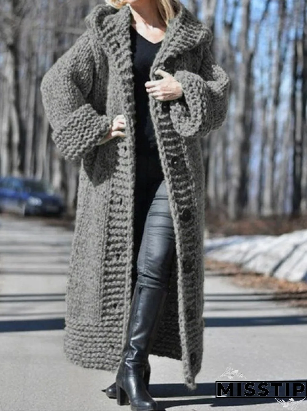 New Fashion Women Autumn Winter Long Sleeve Knitted Cardigan Coat Casual Streetwear Hooded Sweater Coat Plus Size
