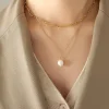Stylish Double Layers Natural Pearl Necklace