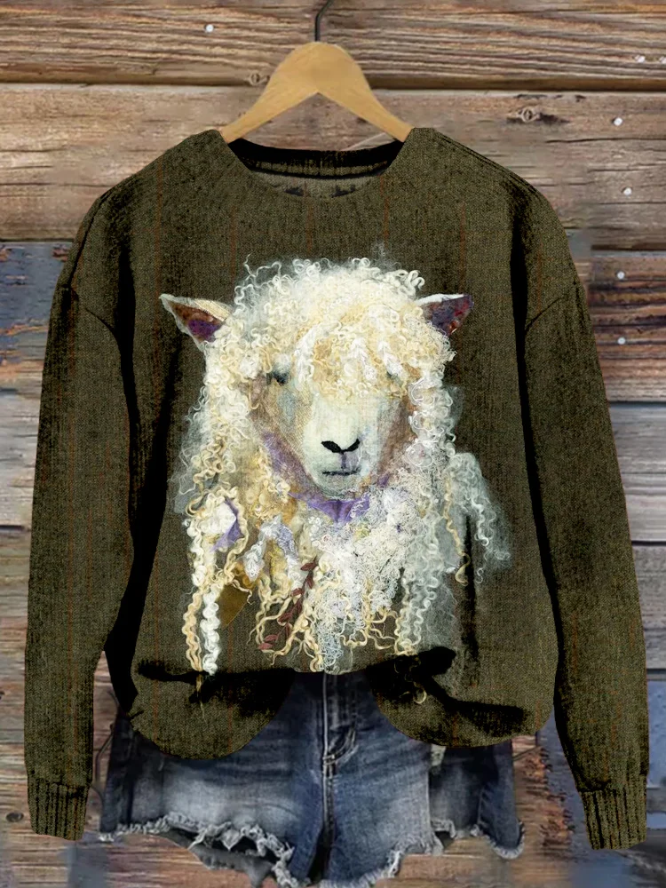 Fuzzy 2025 sheep sweater