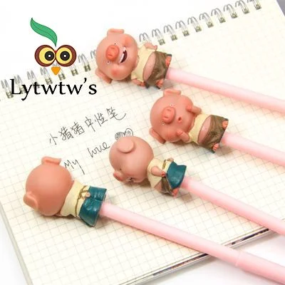 1 Piece Lytwtw's Kawaii Cute Pig Animals Gel Pen Fashion School Office Supplies Students Gift Awards Accessories Stationery