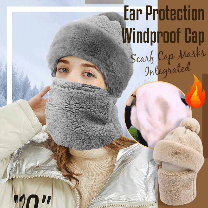 Scarf Cap Masks Integrated Ear Protection Windproof Cap