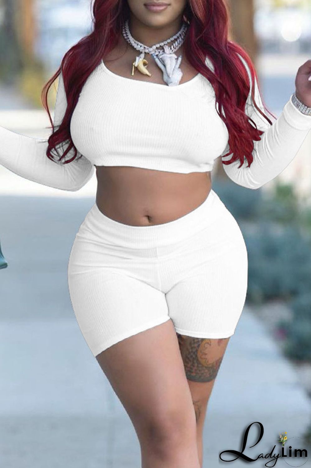 Sky Blue Casual Solid Patchwork O Neck Long Sleeve Two Pieces