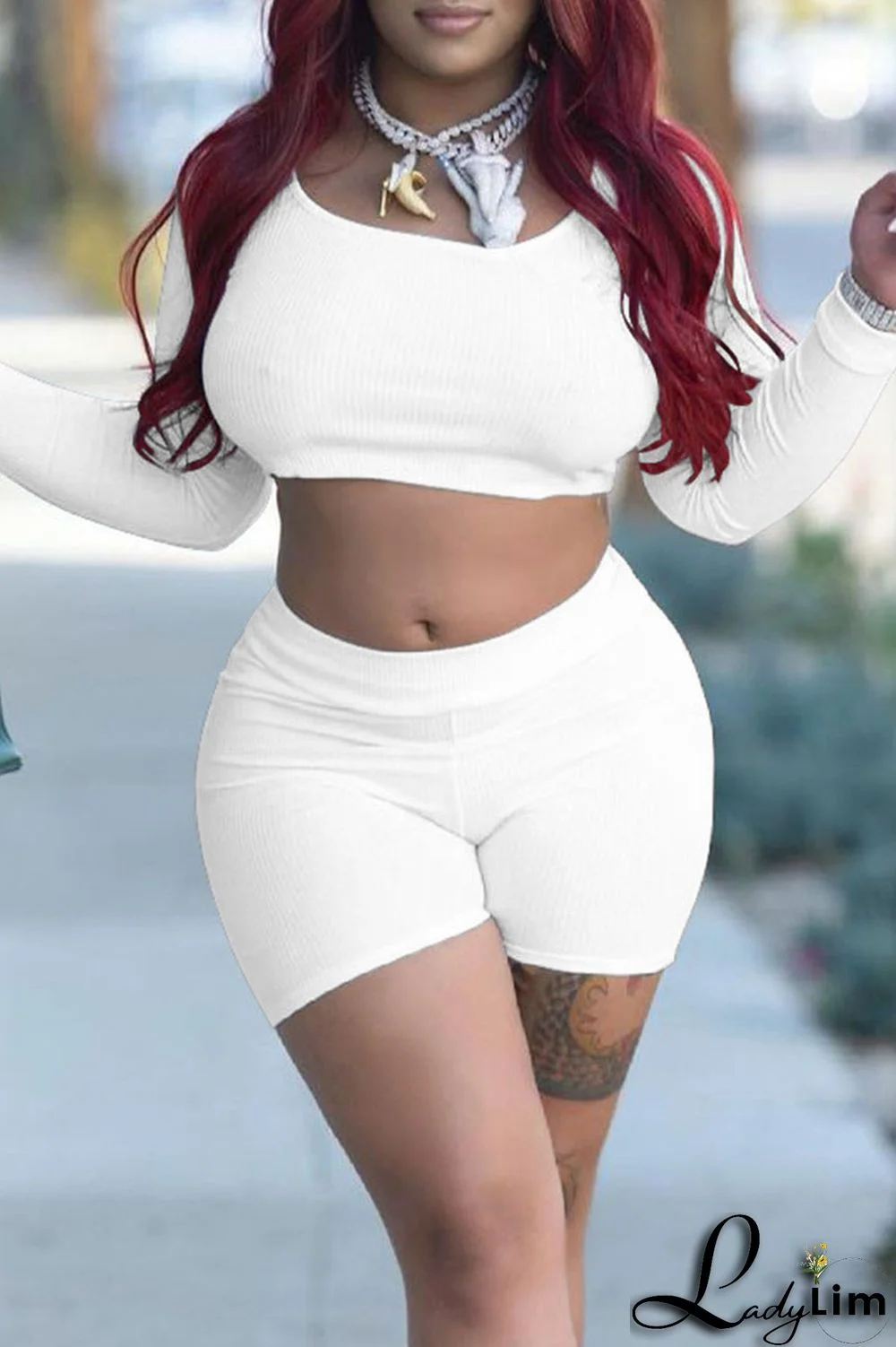 Sky Blue Casual Solid Patchwork O Neck Long Sleeve Two Pieces