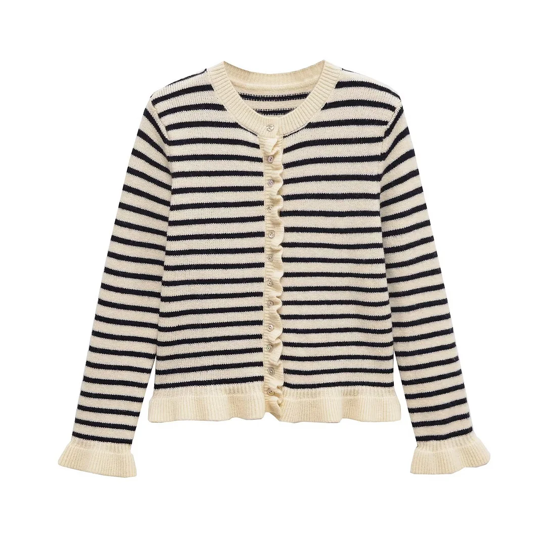 Nigikala Nigikala Autumn New Temperament Round Neck Simple Stacked Knitted Coat 2756114