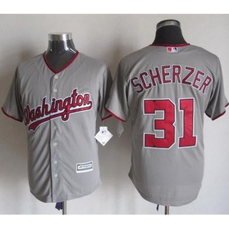 Nationals #31 Max Scherzer Grey New Cool Base Stitched MLB Jersey 6W6D