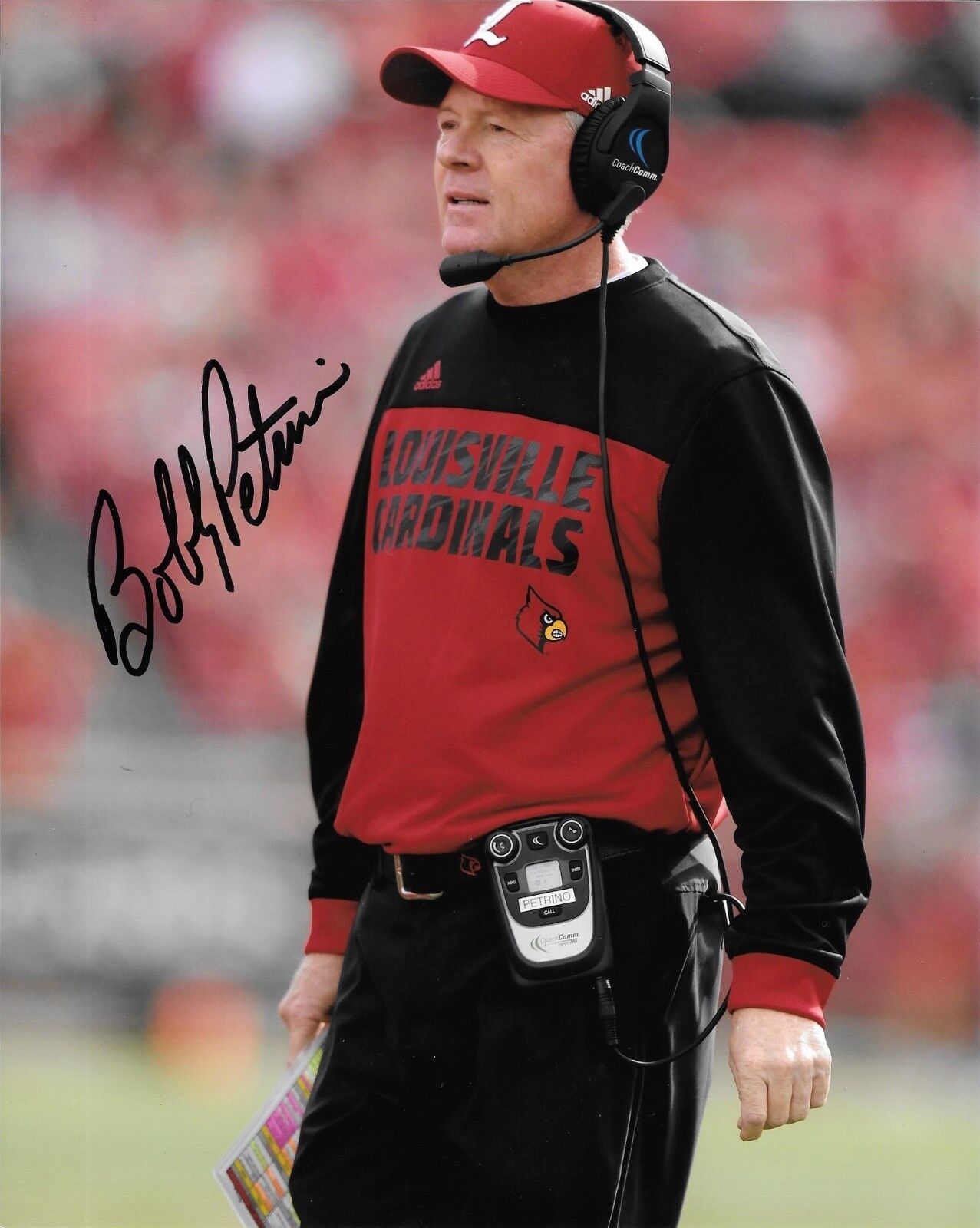 BOBBY PETRINO HAND SIGNED LOUISVILLE CARDINALS 8X10 Photo Poster painting W/COA