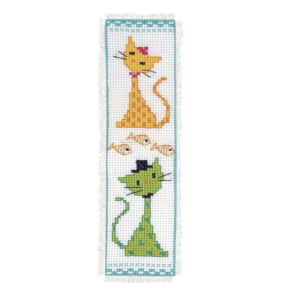 

Cat - 14CT Counted Cross Stitch - Double-sided Bookmark, 06, 501 Original