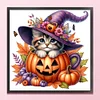 Pumpkin Cat-11CT Stamped Cross Stitch 40*40cm/15.75*15.75in
