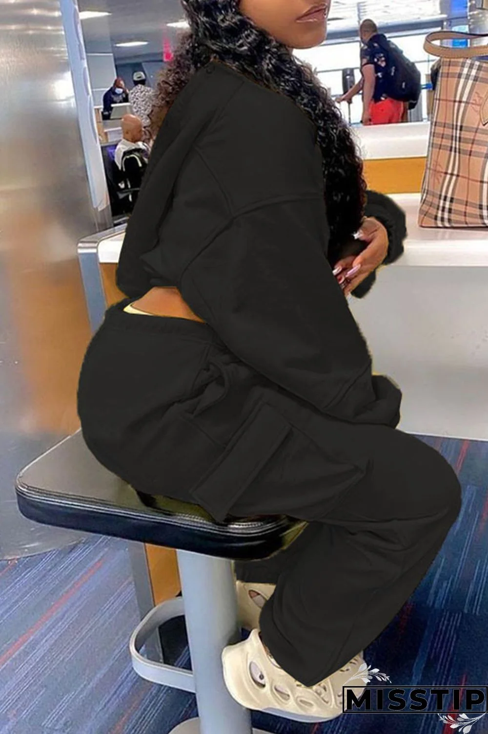 Yellow Fashion Casual Solid Patchwork O Neck Long Sleeve Two Pieces