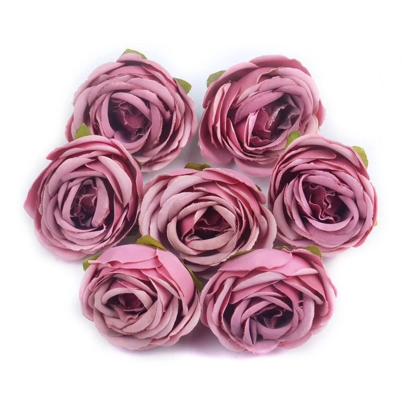 3/20pcs 4cm Artificial Silk Tea Rose Flower Head For Wedding Home Decoration DIY Wreath Scrapbook Fake Flowers Wall Craft