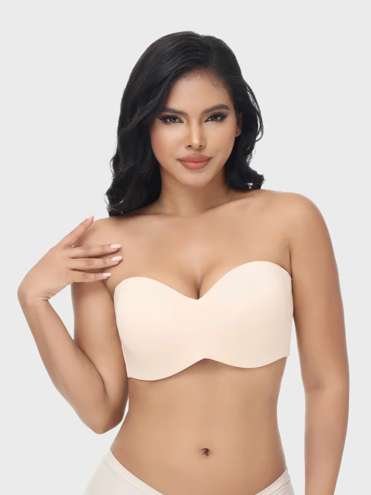 Full Support NonSlip Convertible Bandeau Bra,Nakans Strapless Bra for Big  Busted