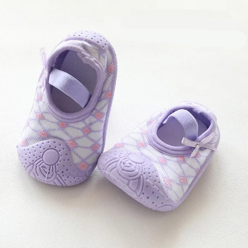 0 to 24M Spring Princess Summer Soft Rubber Sole Baby Cartoon Floor Socks Girls Ankle Sock Breathable Anti-slip Toddler Shoes