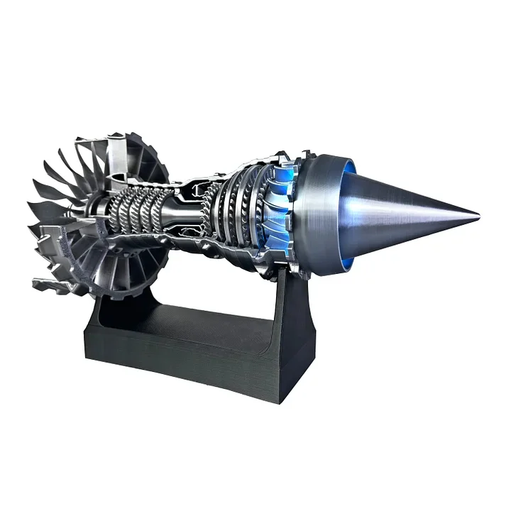 1/25 Simulation Aircraft Turbojet Engine Rotatable Model