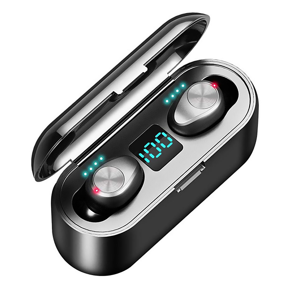 

F9 TWS Bluetooth Earphones Touch Control Earbuds w/LED Display Charge Box, 501 Original