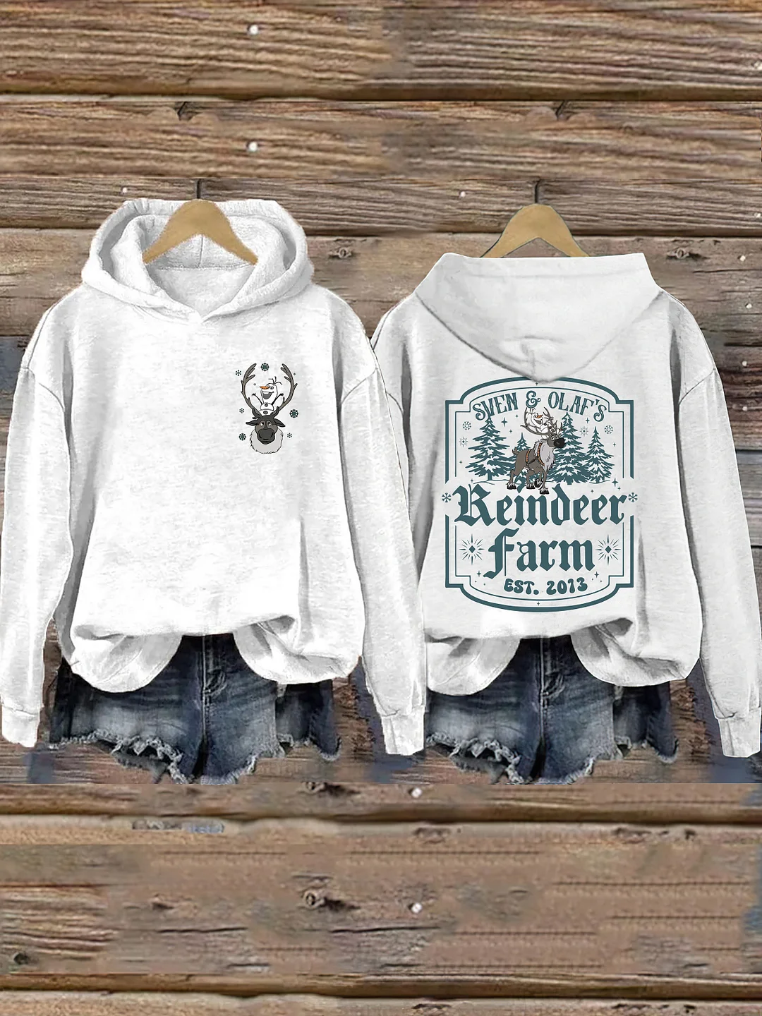 Snowman And Reindeer Christmas Hoodie