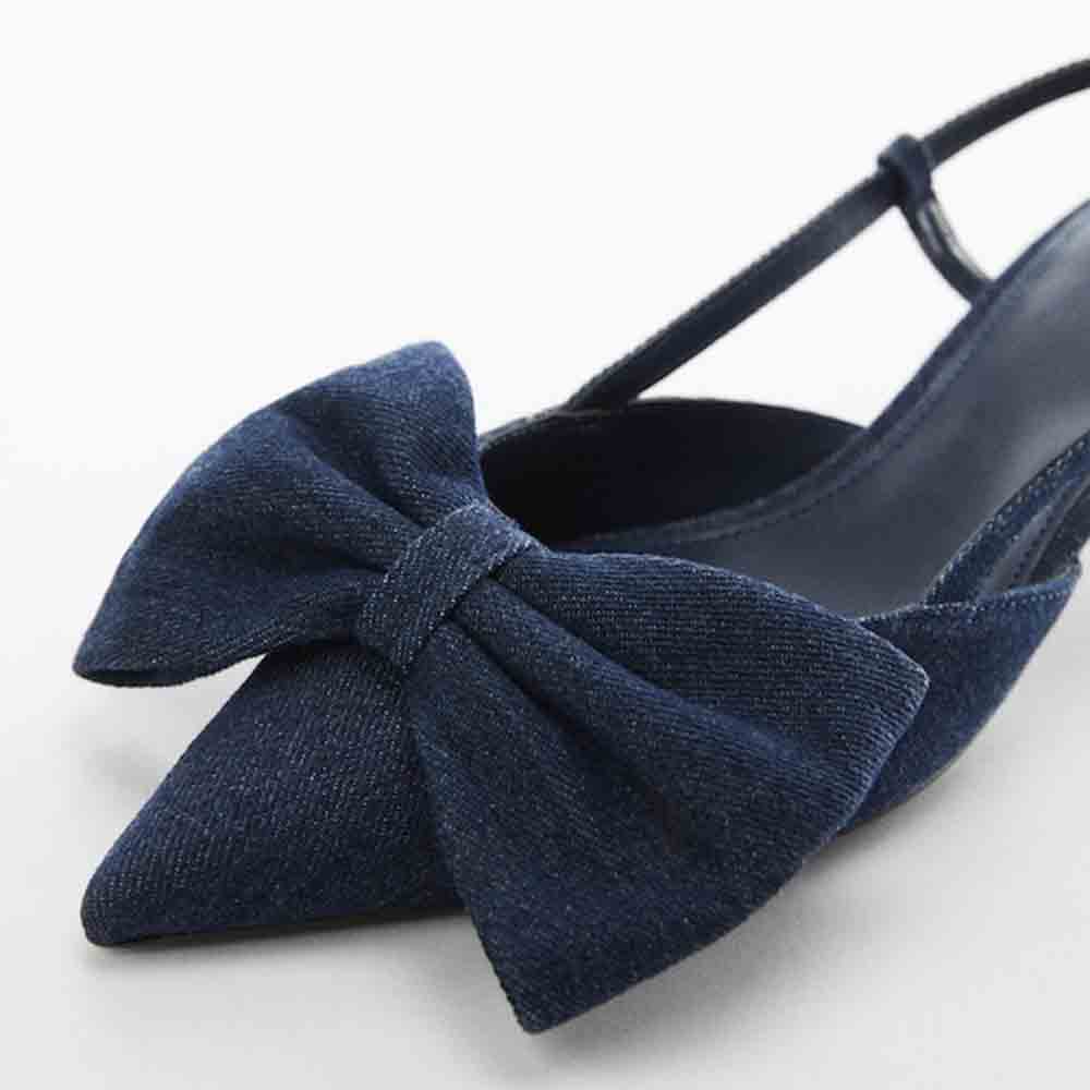 denim kitten heels