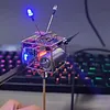 Handmade Cyberpunk Satellite Desk Clock with Wi-Fi Display